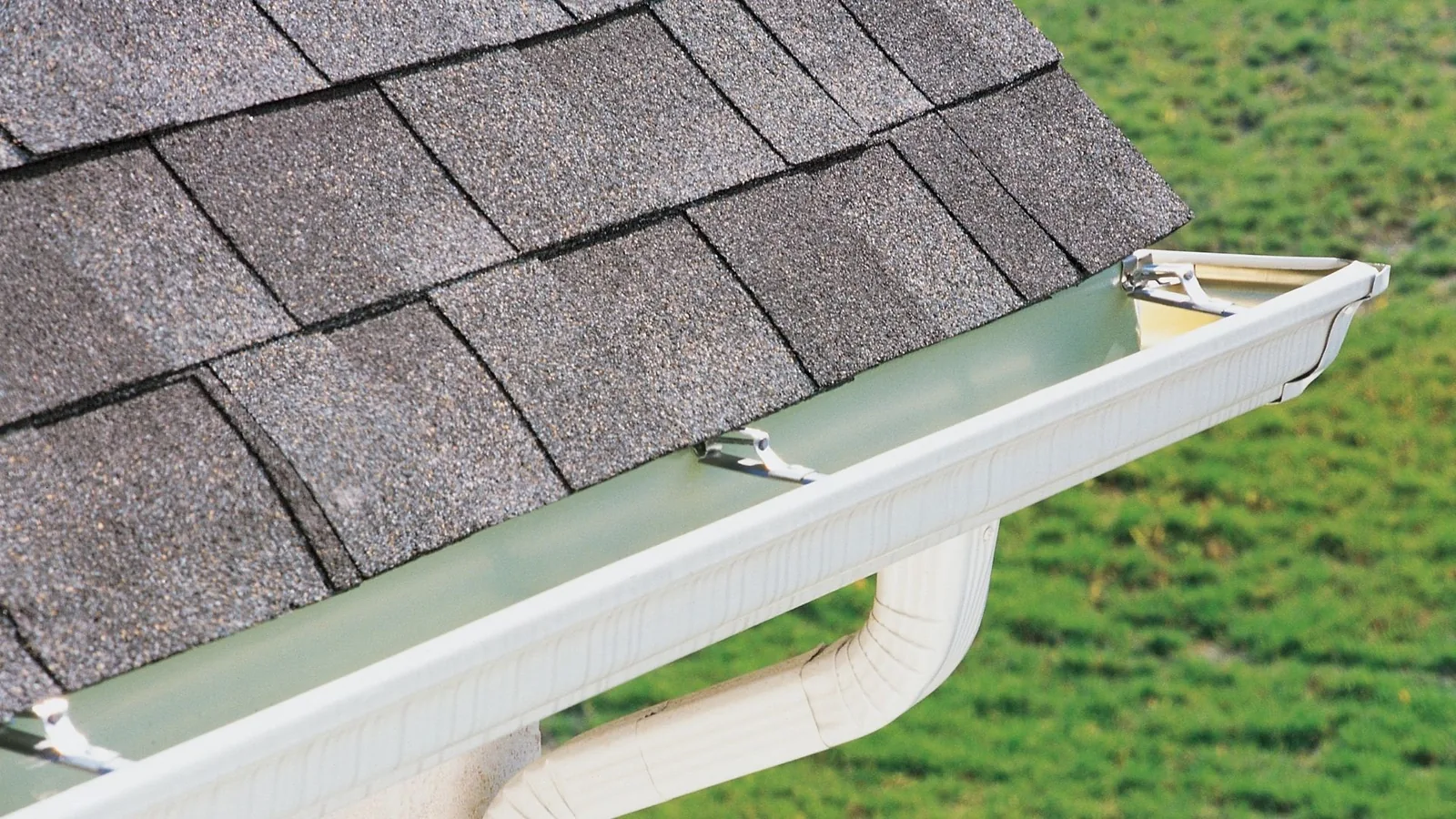 Roof repair installation closeup